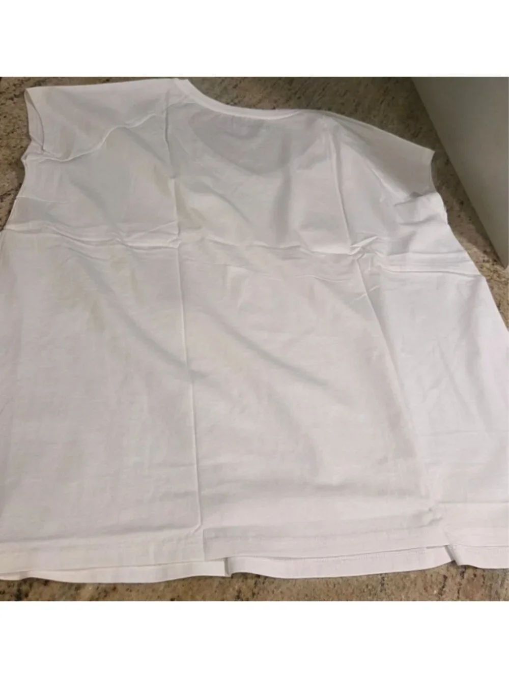 New! Roaman's V-Neck Pocket Women 12 S White Raglan Sleeveless T-Shirt